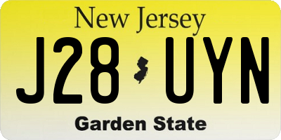 NJ license plate J28UYN