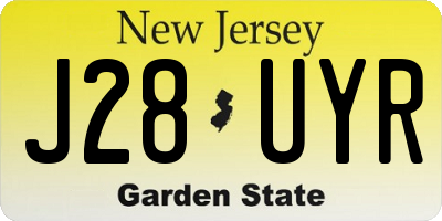 NJ license plate J28UYR