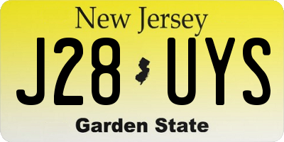 NJ license plate J28UYS