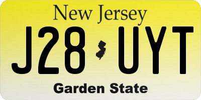 NJ license plate J28UYT