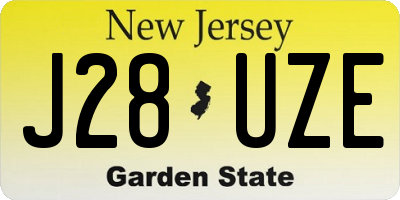 NJ license plate J28UZE