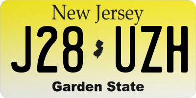 NJ license plate J28UZH