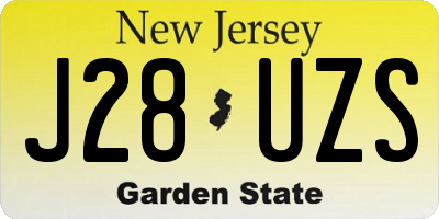 NJ license plate J28UZS