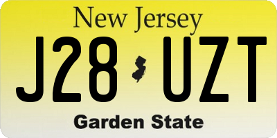 NJ license plate J28UZT