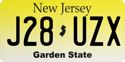 NJ license plate J28UZX