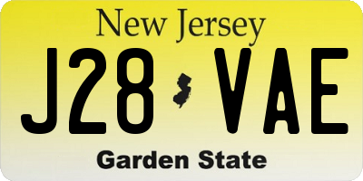 NJ license plate J28VAE