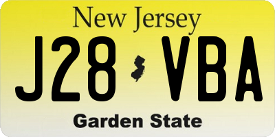 NJ license plate J28VBA