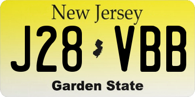 NJ license plate J28VBB