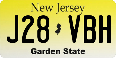 NJ license plate J28VBH