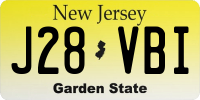 NJ license plate J28VBI