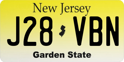 NJ license plate J28VBN