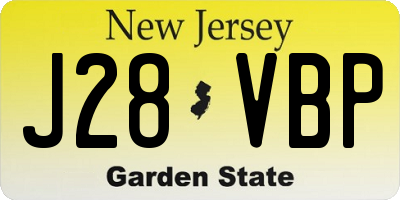 NJ license plate J28VBP