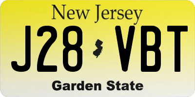 NJ license plate J28VBT