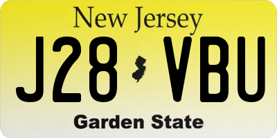 NJ license plate J28VBU