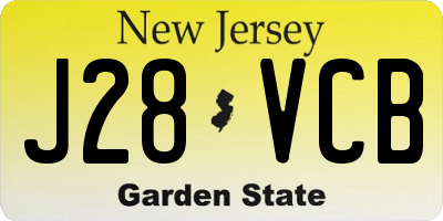 NJ license plate J28VCB