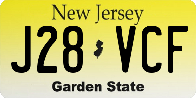 NJ license plate J28VCF