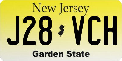 NJ license plate J28VCH
