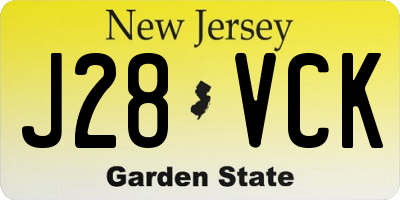 NJ license plate J28VCK
