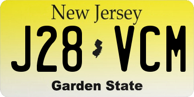 NJ license plate J28VCM