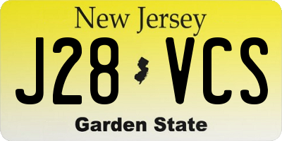 NJ license plate J28VCS
