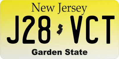 NJ license plate J28VCT