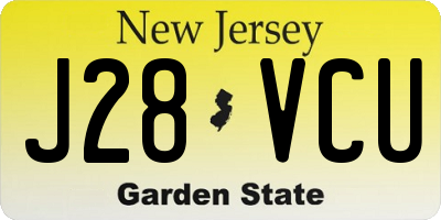 NJ license plate J28VCU