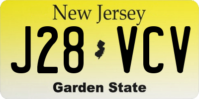 NJ license plate J28VCV