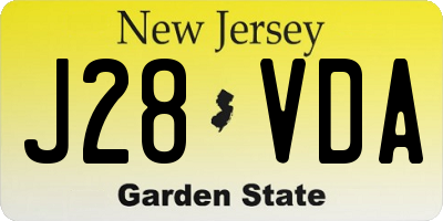NJ license plate J28VDA