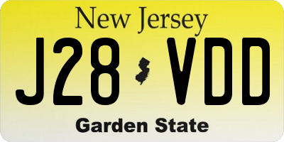 NJ license plate J28VDD