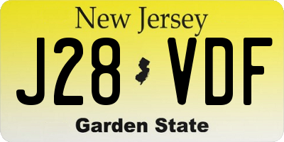 NJ license plate J28VDF