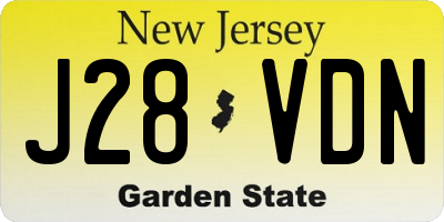 NJ license plate J28VDN