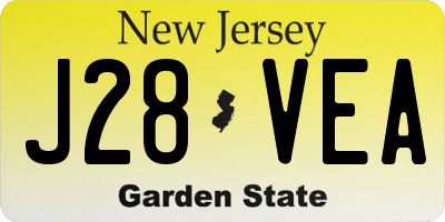 NJ license plate J28VEA