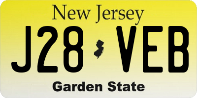 NJ license plate J28VEB