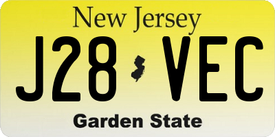 NJ license plate J28VEC