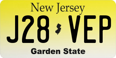 NJ license plate J28VEP