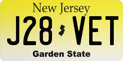 NJ license plate J28VET