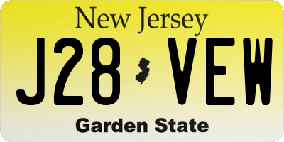 NJ license plate J28VEW