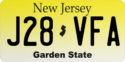 NJ license plate J28VFA