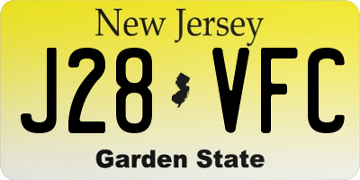 NJ license plate J28VFC