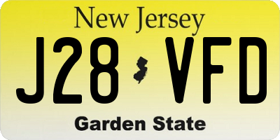 NJ license plate J28VFD