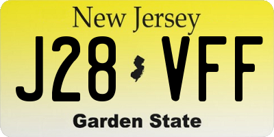 NJ license plate J28VFF