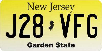 NJ license plate J28VFG