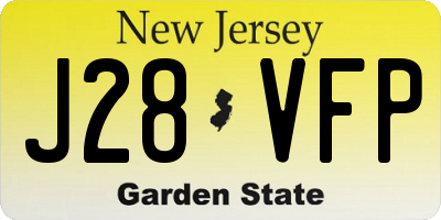 NJ license plate J28VFP
