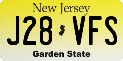 NJ license plate J28VFS