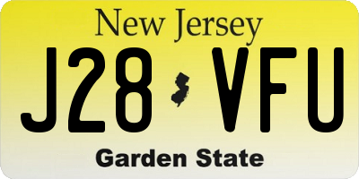 NJ license plate J28VFU