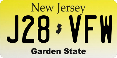NJ license plate J28VFW