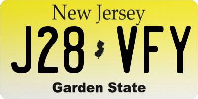 NJ license plate J28VFY