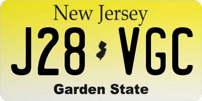 NJ license plate J28VGC