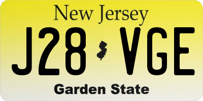 NJ license plate J28VGE