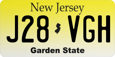 NJ license plate J28VGH